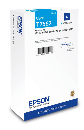Epson Muste Syaani T7562 1,5k - Wf-8010/8090/8510/8590