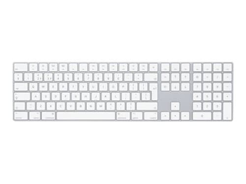 Apple Magic Keyboard With Numeric Keypad Langaton, Bluetooth Yhdysvaltain Englanti Kansainv. Hopea, Valkoinen Näppäimistö