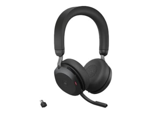 Jabra Evolve2 75 Link380c Ms + Jalusta Kuuloke + Mikrofoni Usb-c Microsoft Teamsille Stereo Musta