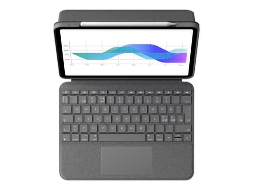Logitech Folio Touch For Ipad Air (4/5 Gen) Langallinen, Apple Smart Connector Pohjoismainen Harmaa Näppäimistö- Ja Kalvokotelo