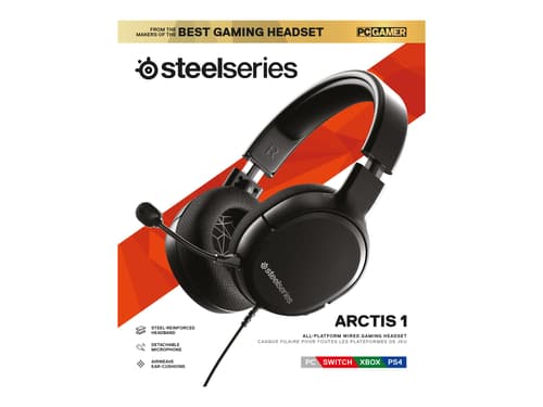 Steelseries Arctis 1 Kuuloke + Mikrofoni 3,5 Mm Jakkiliitin Stereo Musta