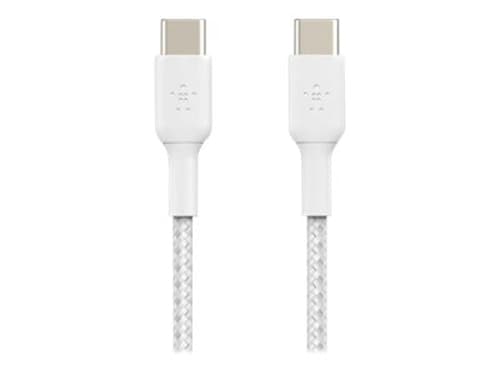 Belkin Usb-c To Usb-c Cable Braided 1m Valkoinen