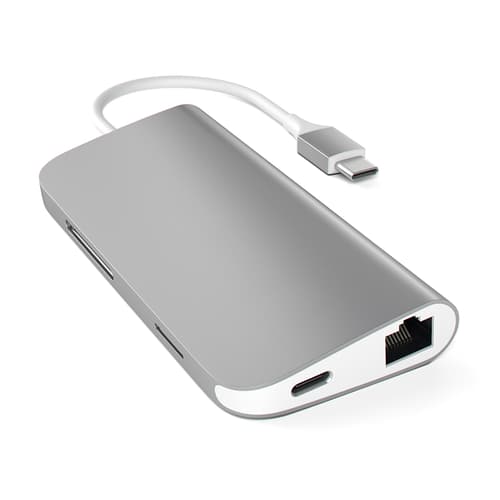 Satechi Usb Type-c Multi-port Adapter 4k Space Grey Usb-c Minitelakointiasema