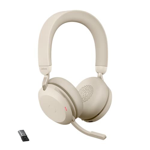 Jabra Evolve2 75 Link380c Uc Kuuloke + Mikrofoni Usb-c Bluetooth-sovitin Optimoitu Uc:lle Stereo Beige