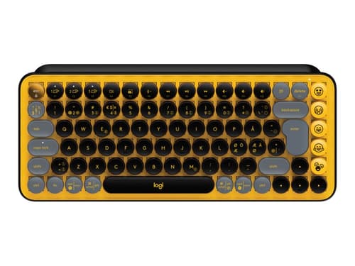 Logitech Pop Keys Logi Bolt Langaton, Bluetooth 5.1, Bluetooth Le Pohjoismaat Keltainen, Musta Näppäimistö