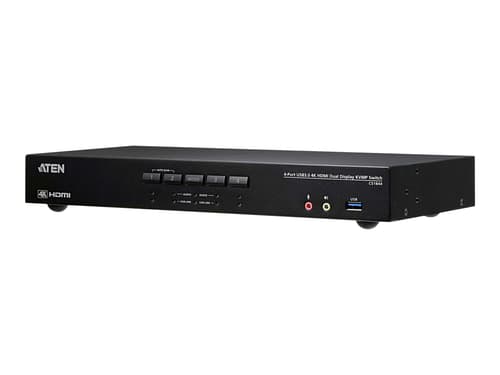 Aten 4-port 4k Hdmi Dual-view Kvm Switch With Audio And Usb 3.0 Hub