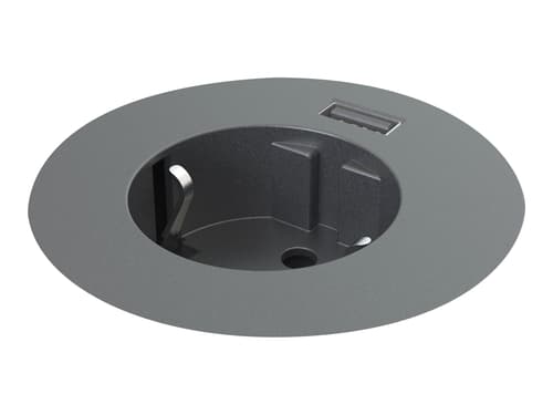 Kondator Powerdot Midi - 1 Virta / 1 Usb-lataus - Musta