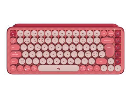 Logitech Pop Keys Logi Bolt Langaton, Bluetooth 5.1, Bluetooth Le Pohjoismaat Pinkki, Punainen Näppäimistö