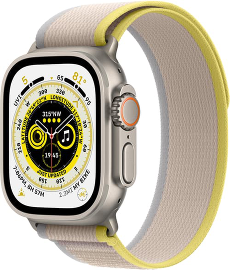 Apple Watch Ultra Gps + Cellular, 49mm Titanium Case With Yellow/beige Trail Loop
