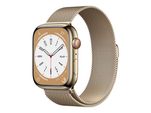 Apple Watch Series 8 Gps + Cellular, 45mm Gold Stainless Steel Case With Gold Milanese Loop