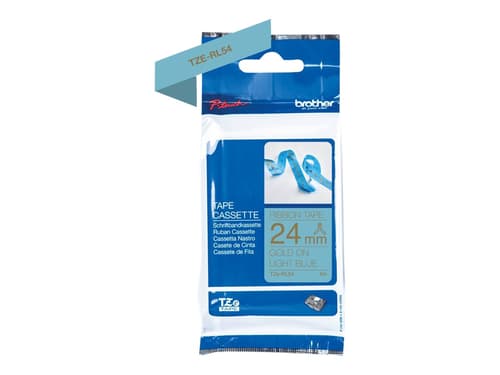 Brother Tape Cloth 24mm Tze-rl54 Gold/light Blue Satin