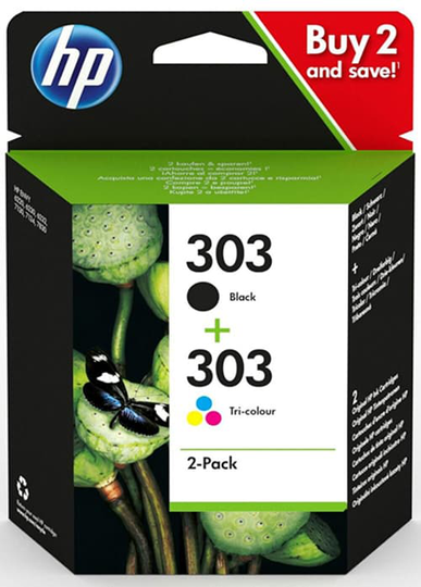 Hp Muste Combo Pack (black/color) 303 - Envy Kuva 62xx/71xx