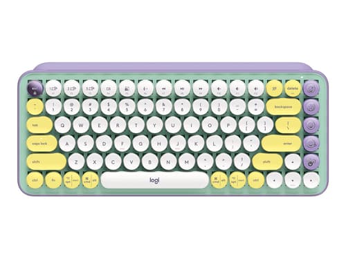 Logitech Pop Keys Logi Bolt Langaton, Bluetooth 5.1, Bluetooth Le Pohjoismaat Purppura, Vihreä Näppäimistö