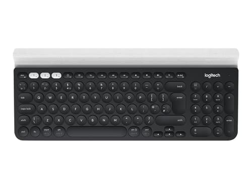 Logitech K780 Multi-device Langaton, 2.4 Ghz, Bluetooth Iso-britannia Musta, Valkoinen Näppäimistö