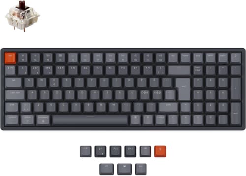 Keychron K4 Rgb Aluminium Brown (version 2) Langallinen, Langaton, Bluetooth 5.1, Usb-c Pohjoismaat Harmaa, Musta Näppäimistö