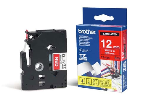 Brother Tape Tze-435 12mm White/red