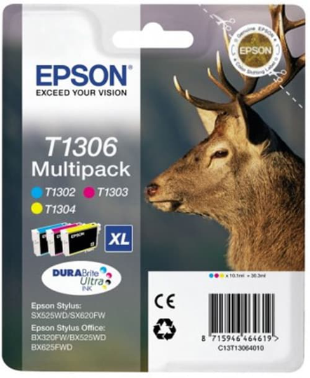 Epson Muste Monipakkaus 3-colors T1306 - Bx320fw