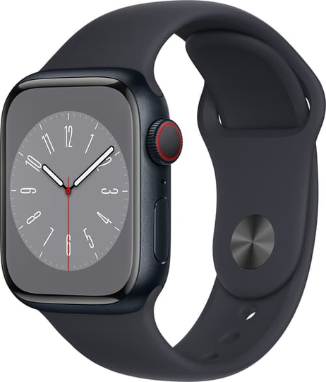 Apple Watch Series 8 Gps + Cellular, 41mm Midnight Aluminium Case With Midnight Sport Band