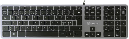 Voxicon Slim 280 Metal Langallinen Pohjoismaat Musta Näppäimistö