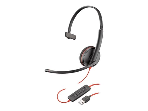 Poly Blackwire C3215 Usb Kuuloke + Mikrofoni 3,5 Mm Jakkiliitin, Usb Mono Musta