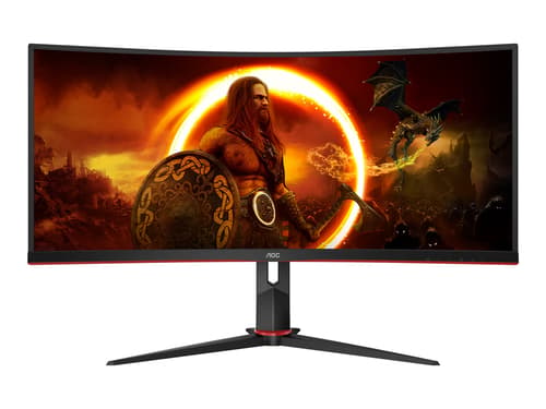 Aoc Cu34g2x 34" Wqhd Va 21:9 Curved 3440 X 1440