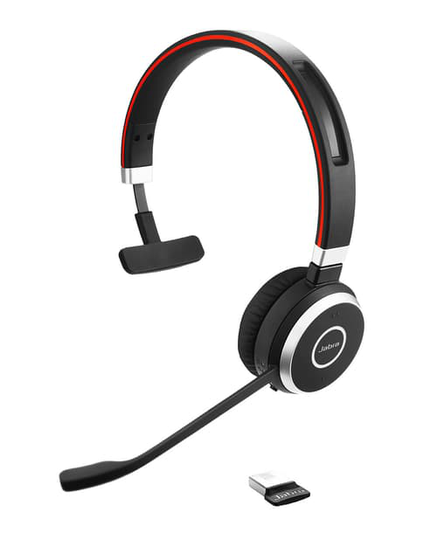 Jabra Evolve 65 Ms Kuuloke + Mikrofoni Usb-a Bluetooth-sovittimen Kautta Microsoft Teamsille Mono Musta