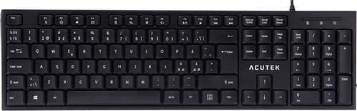 Acutek Acutek Wired Slim Keyboard Langallinen, Usb Pohjoismaat Musta Näppäimistö