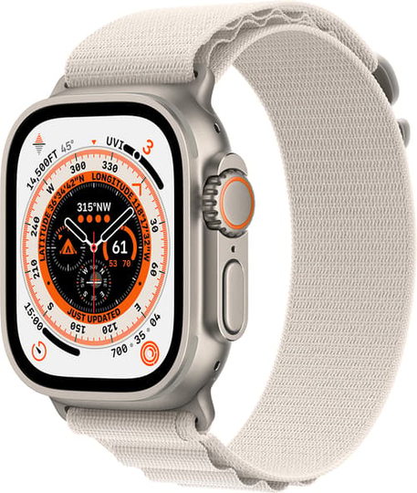 Apple Watch Ultra Gps + Cellular, 49mm Titanium Case With Starlight Alpine Loop