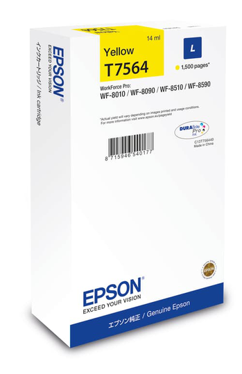 Epson Muste Keltainen T7564 1,5k - Wf-8010/8090/8510/8590