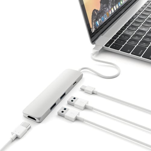 Satechi Usb-c Multiports-adapter - Silver Usb-c Minitelakointiasema