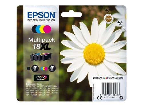 Epson Muste Monipakkaus (b/c/m/y) 18xl - Xp-302