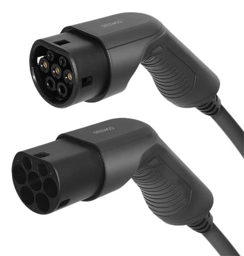 Deltaco E-charge, Cable Type 2 - Type 2, 3 Phase, 32a, 5m 5m Iec 62196 Type 2 Uros Iec 62196 Type 2 Naaras