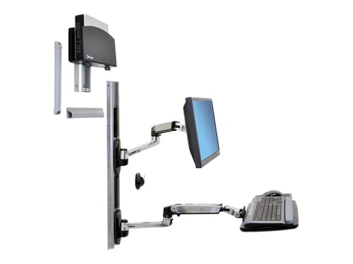 Ergotron Lx Wall Mount System With Small Cpu Holder