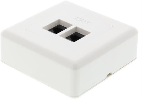 Deltaco Wall Outlet 2-port Cat 6