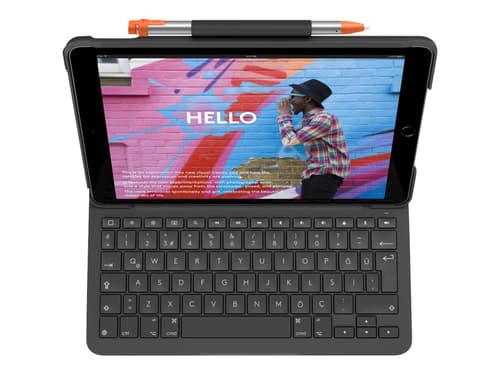 Logitech Slim Folio Til Ipad 7/8 & 9:e Gen Langaton, Bluetooth Pohjoismainen Harmaa Näppäimistö- Ja Kalvokotelo