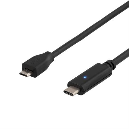 Deltaco Usb-kaapeli 1m 5 Pin Micro-usb Type B Uros 24-nastainen Usb-c Uros