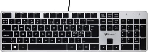 Optapad Keyboard Langallinen, Usb Pohjoismaat Hopea Näppäimistö