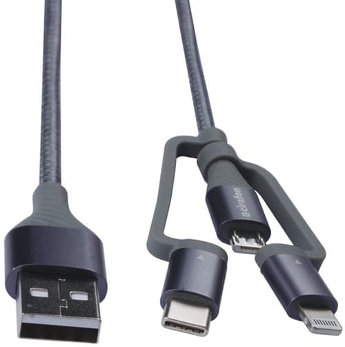Cirafon Sync/charge Cable Am To 3-in-one 1.2m Braided B Mfi 1.2m