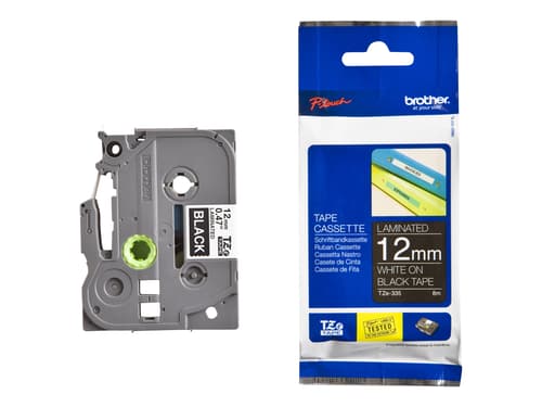 Brother Tape Tze-335 12mm White/blacksvart