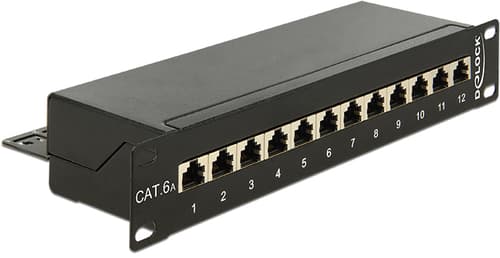 Delock Kytkentäpaneeli 12 Porttia Suojattu Parikaapeli Cat 6a