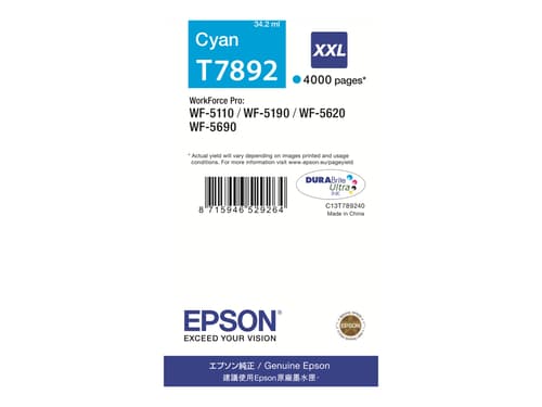 Epson Muste Syaani T7892 Xxl