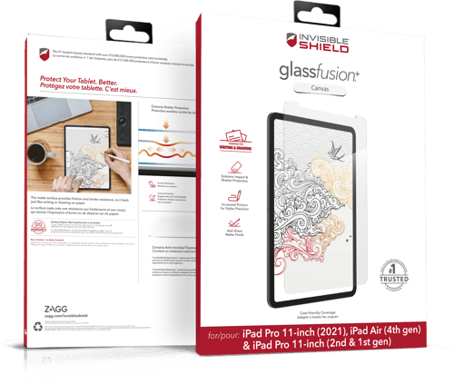 Zagg Glassfusion+ Canvas Ipad Air 10.9", Ipad Pro 11" (1st Gen), Ipad Pro 11" (2nd Gen), Ipad Pro 11" (3rd Gen)