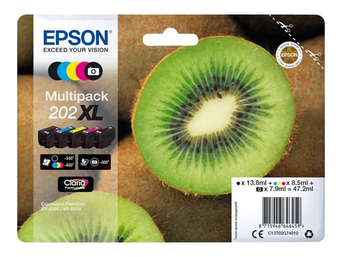 Epson Muste Monipakkaus (bk/c/m/y/pbk) 202xl - Xp-6005