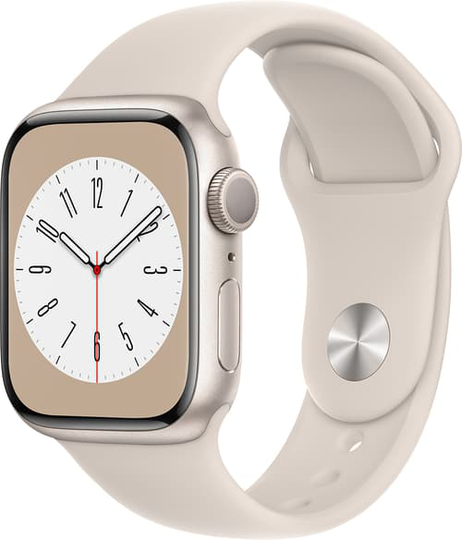 Apple Watch Series 8 Gps, 41mm Starlight Aluminium Case With Starlight Sport Band